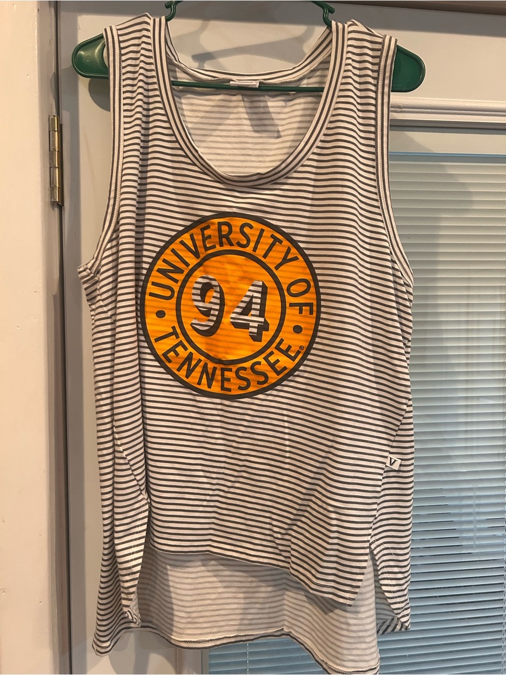 University of Tennessee Women's Striped Tank Top in White and Gray